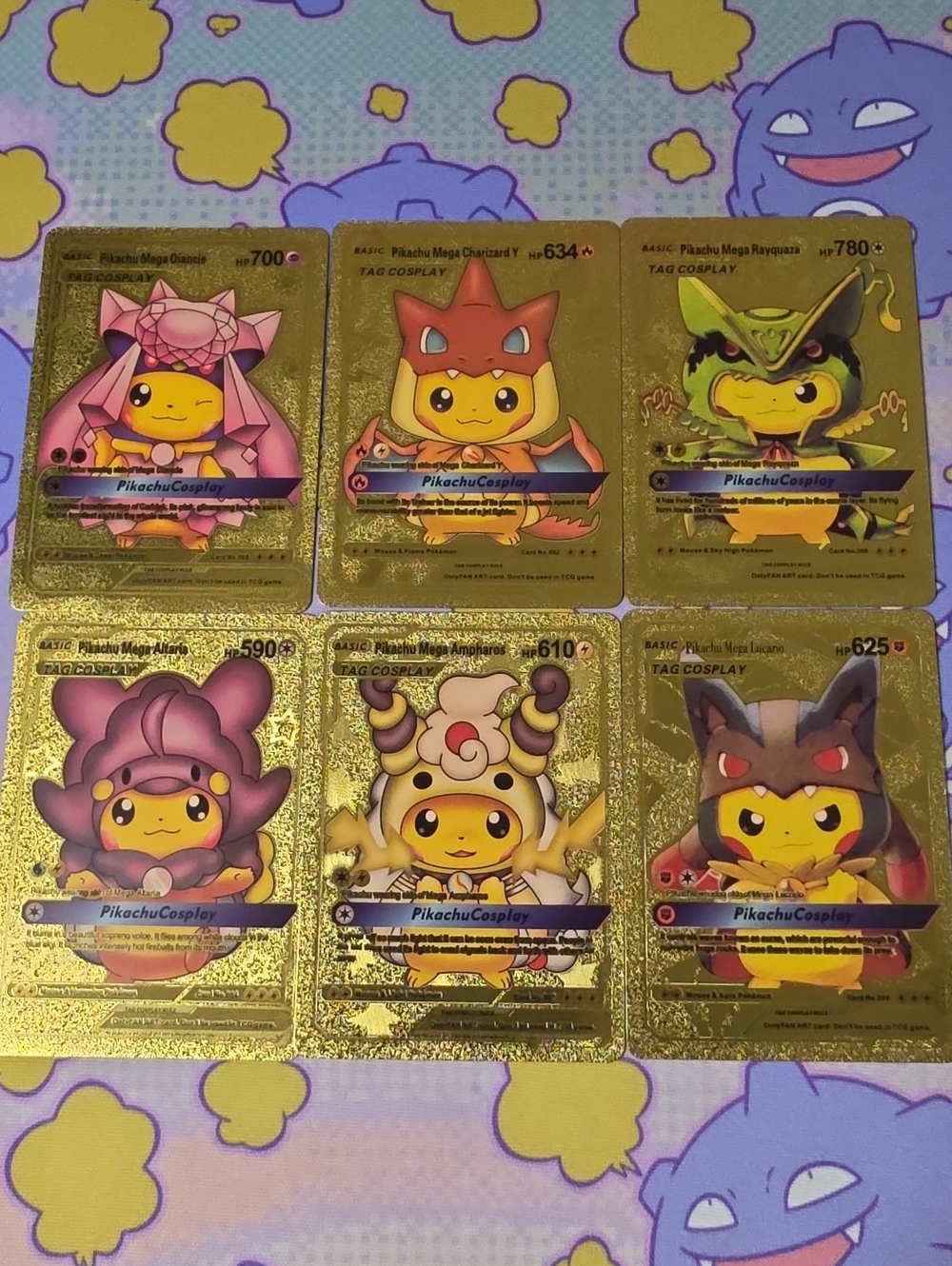 Pokemon Pikachu Gold Card Lot